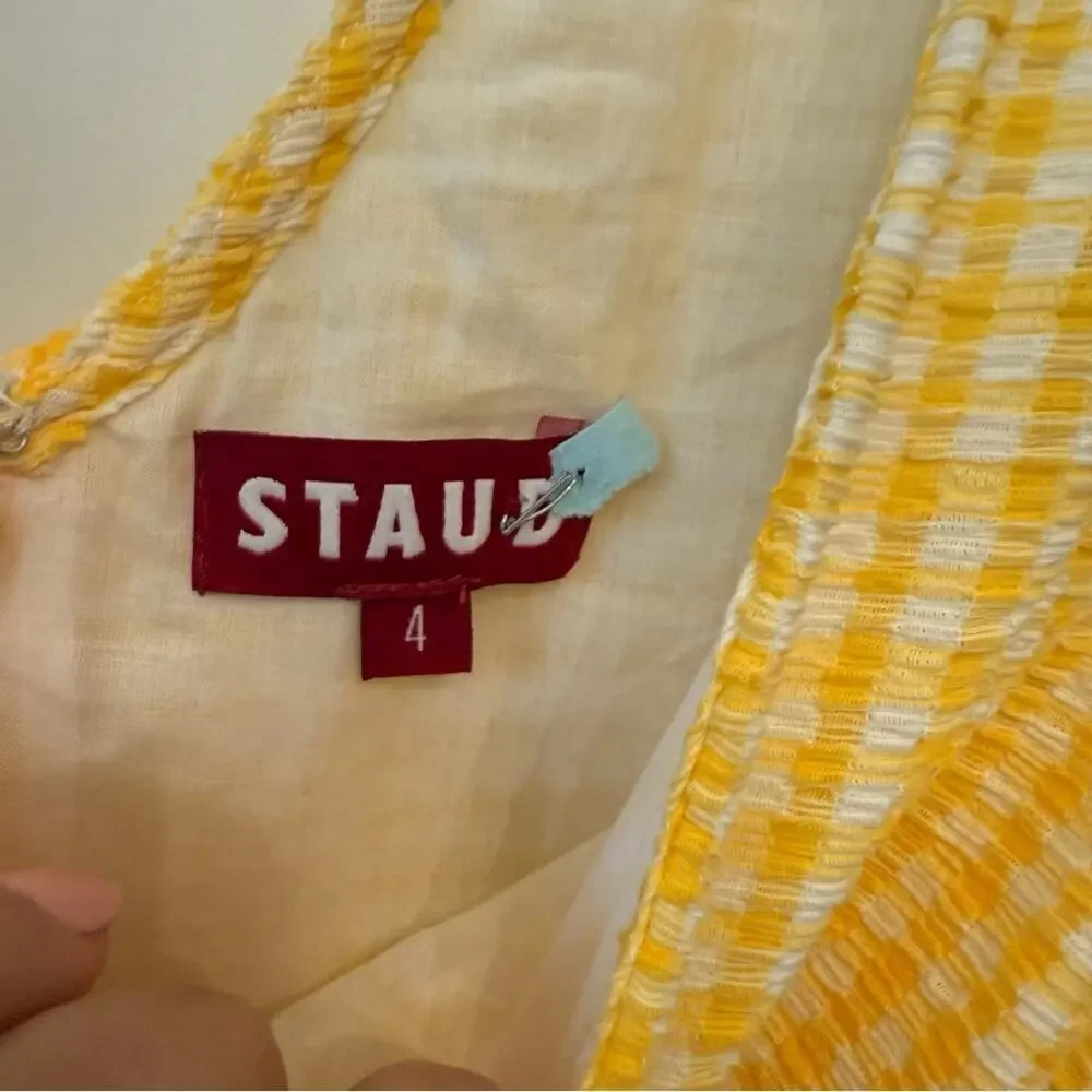 Staud Panier Dress Yellow Gingham